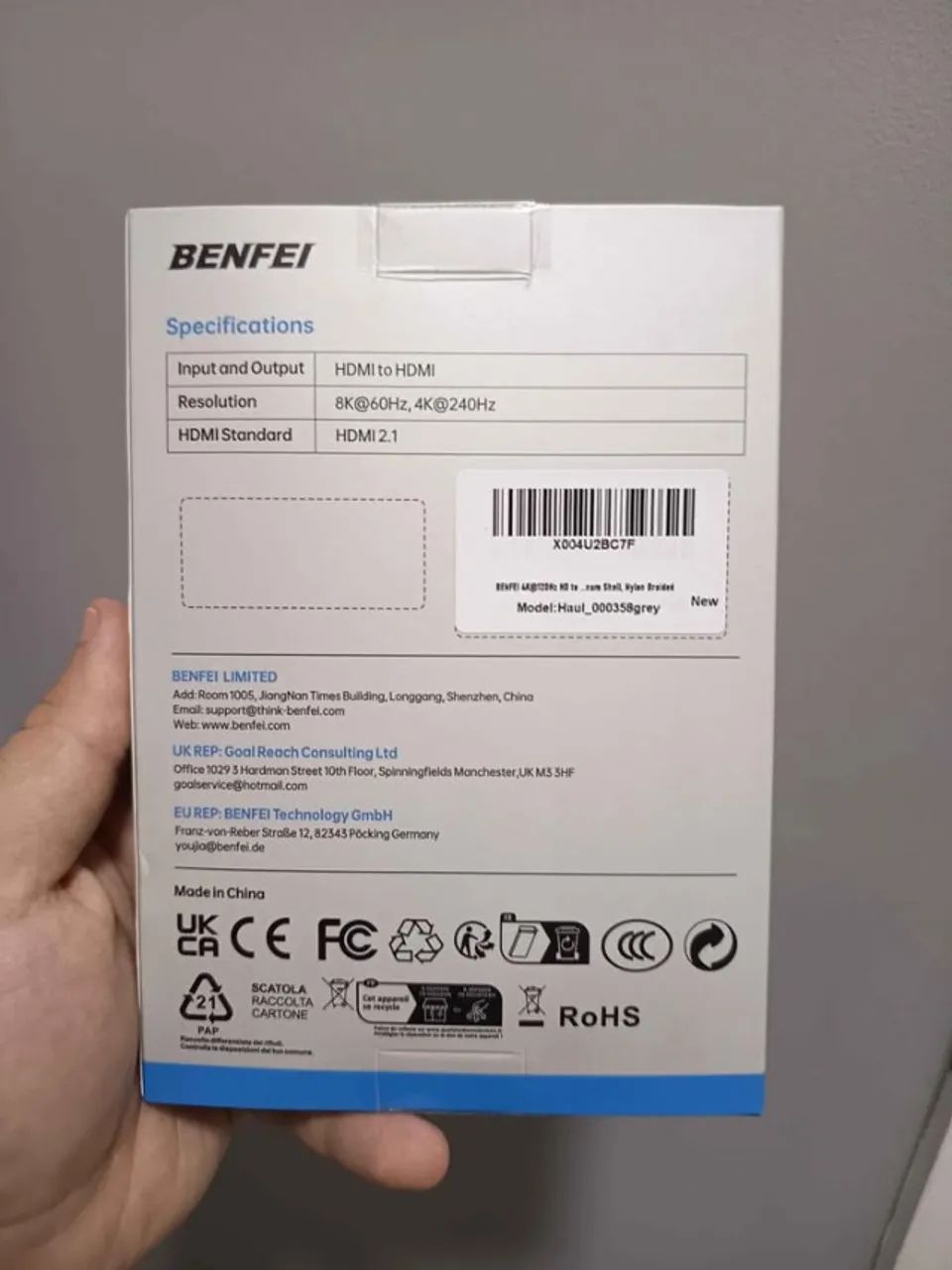 Cabo HDMI 8k de alta velocidade certificado 4K 240Hz OU 8k 60Hz 1,8metros - Foto 2