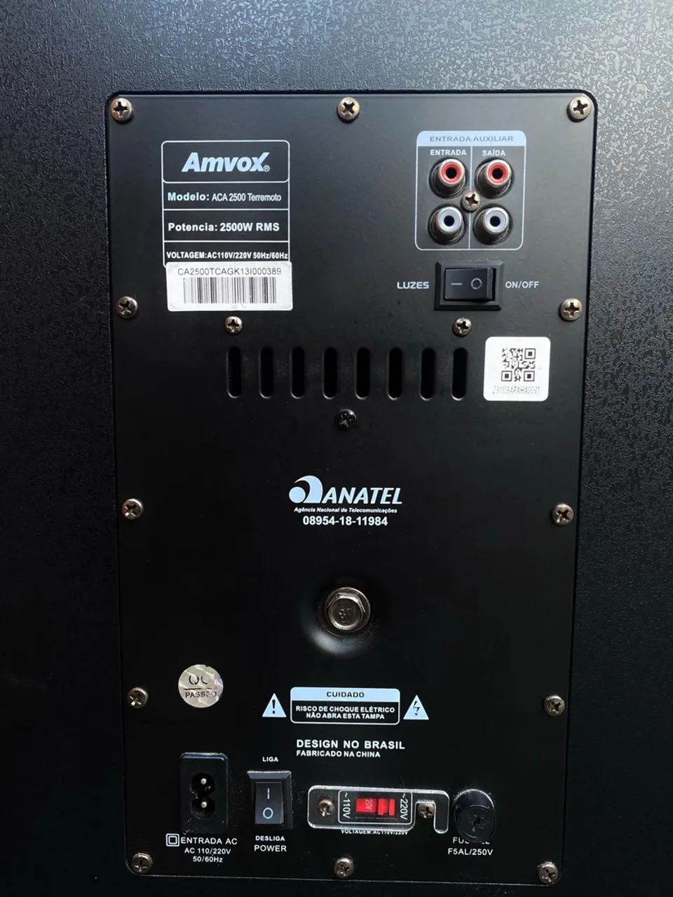 Caixa Amvox Terremoto 2500W RMS Duplo 15 polegadas Bivolt - Foto 3
