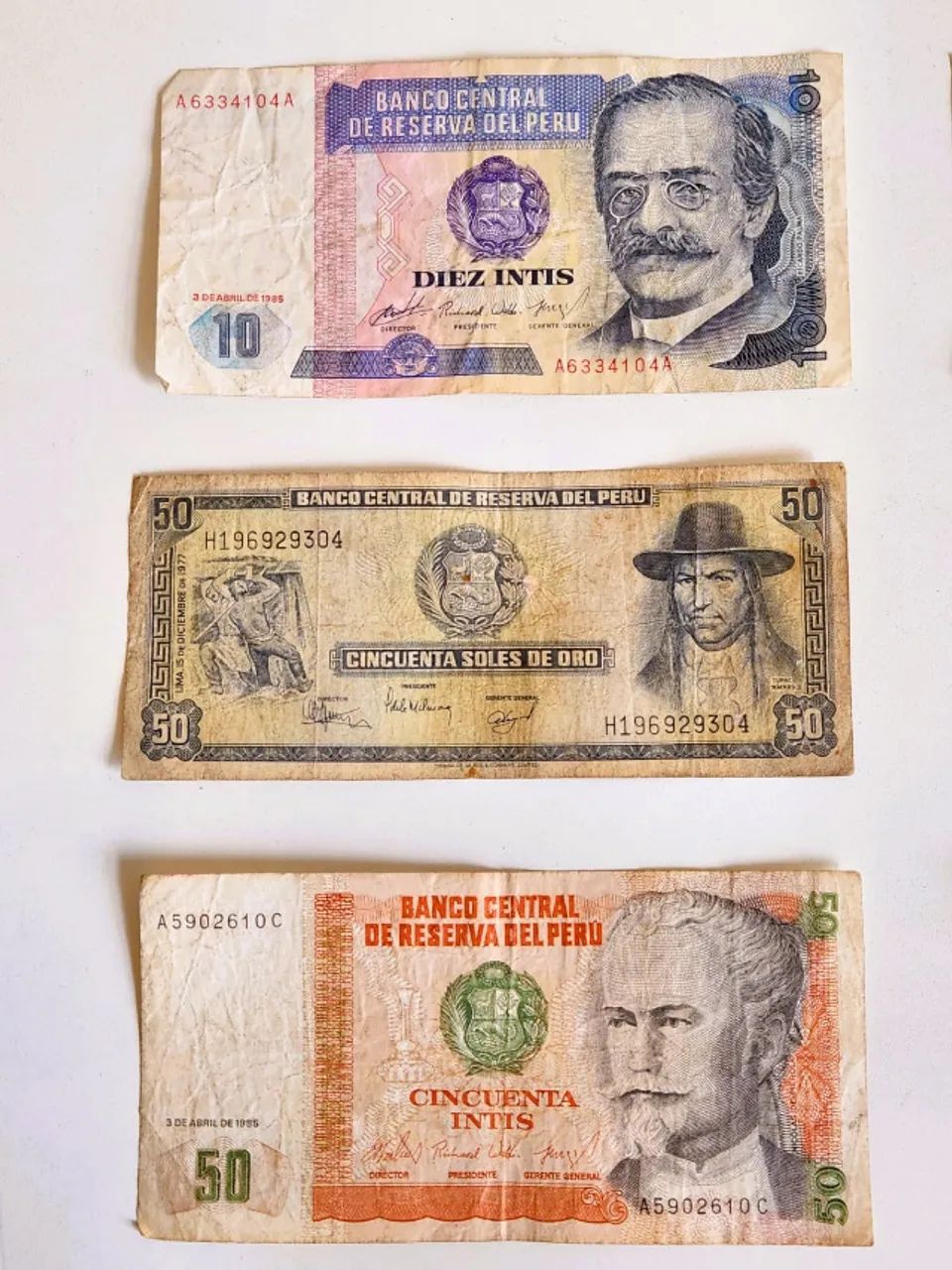 Coleção de notas antigas do Peru - Soles de Oro e Intis - Foto 5