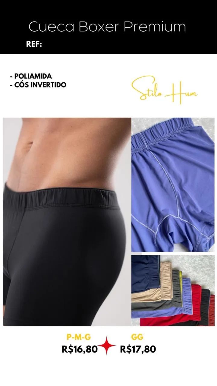 Cueca boxer e slip 