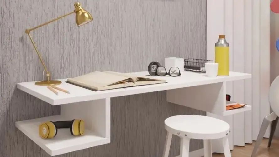 Mesa suspensa MDF branca 