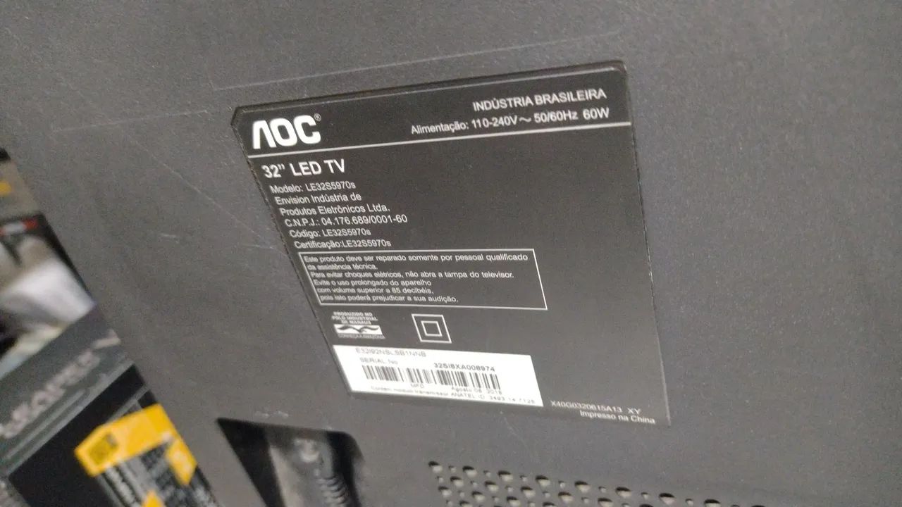 TV Smart AOC LE32S5970S tela quebrada  - Foto 2