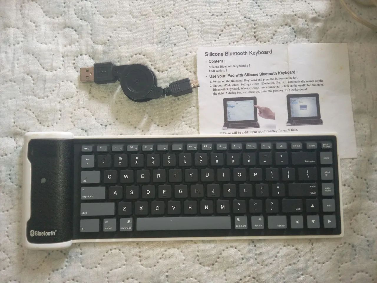 teclado Bluetooth portátil com layout QWERTY, LEIA O ANÚNCIO 