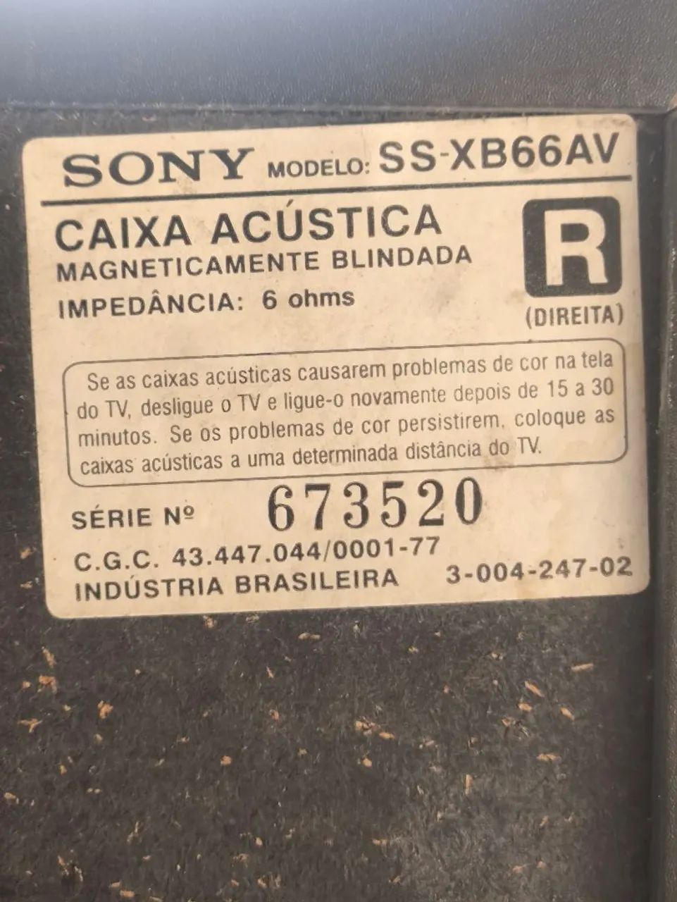 Par de caixas de som Sony 