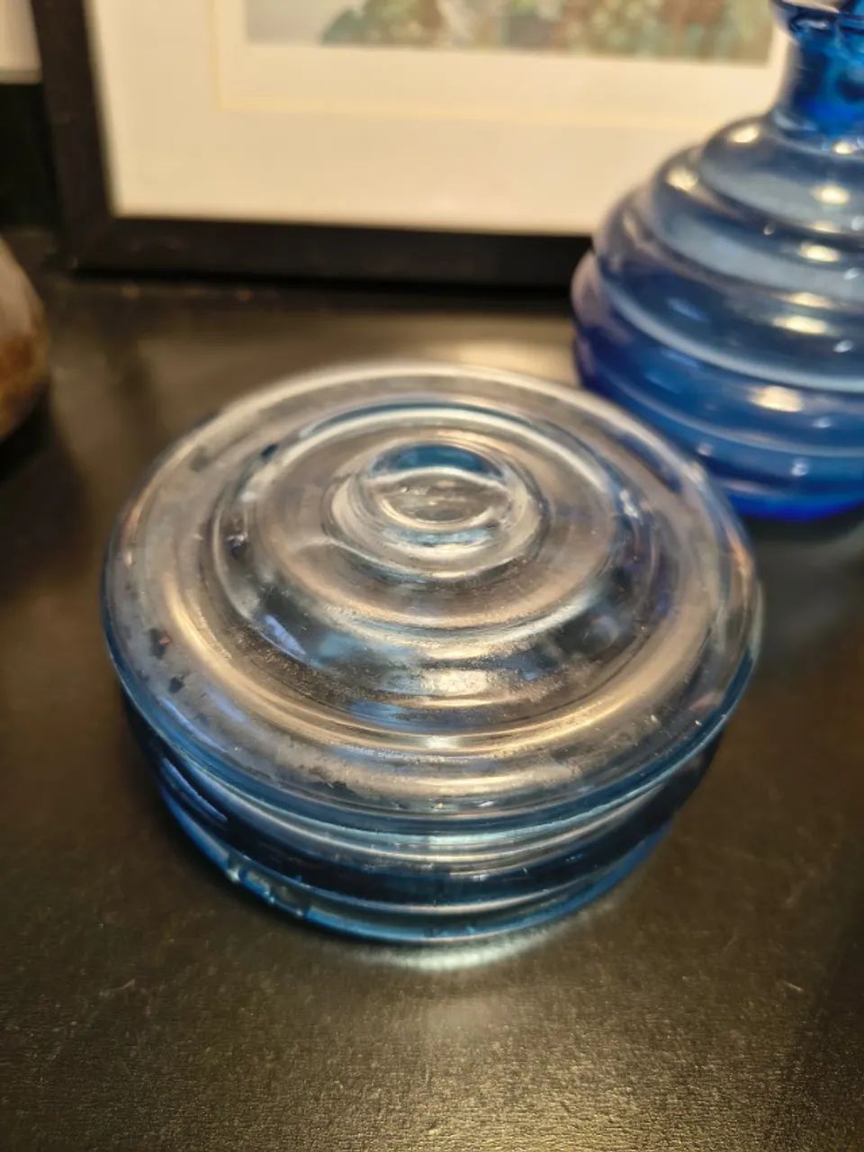 conjunto vintage de vidro azul - Foto 4