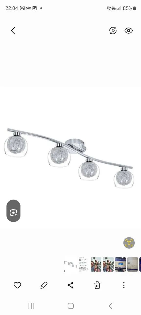 Luminária EGLO tipo globinho, excelente qualidade dos materiais
