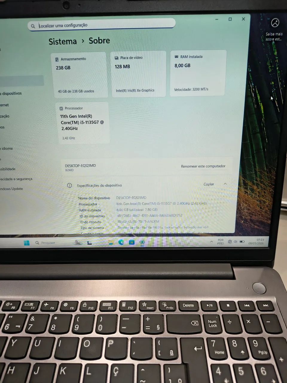 Notebook Lenovo Core i5 11° 8ram SSD240 Windows 11 Office