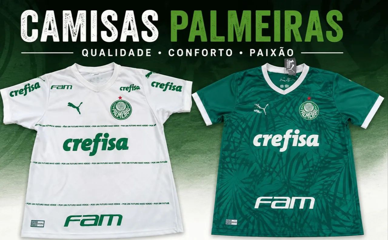 Kit 2 Camisas Palmeiras Primeira Linha