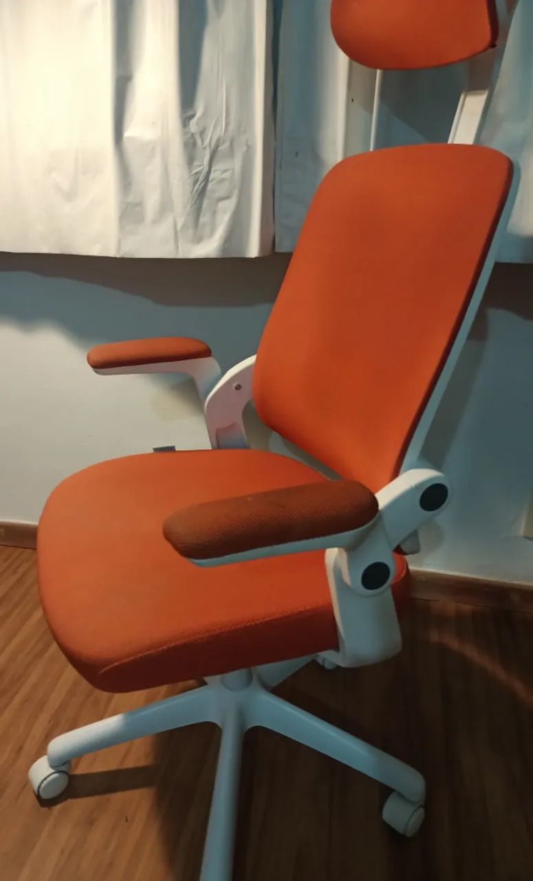 Elements Ergonomic Office Chair - White and Orange