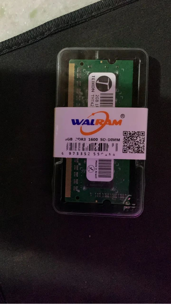 MEMÓRIA RAM NOTEBOOK 2GB DDR3 1600MHZ