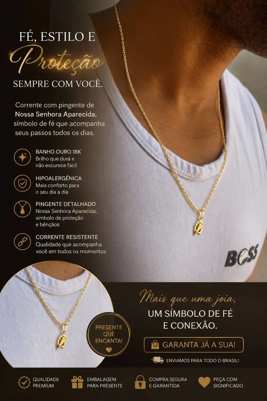 Corrente Masculina Banhada a Ouro 18K 