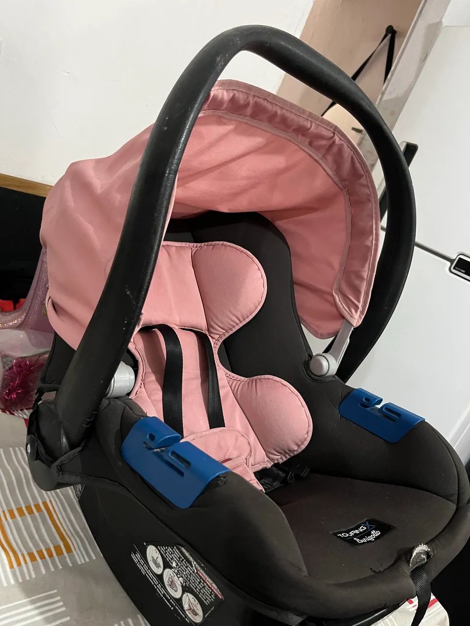 Bebê conforto Rosa chá com preto - Foto 4