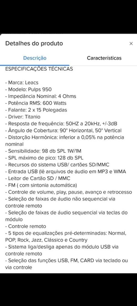 Caixa de som profissional Leács 950 - Foto 4