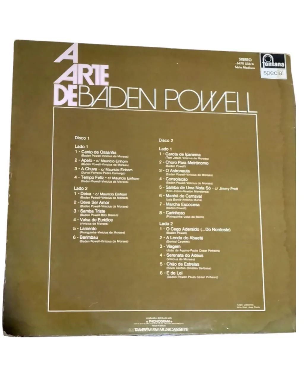 A Arte de Baden Powell - Lp Duplo - Interprete: Baden Powell (1975) (Excelente!) - Foto 2