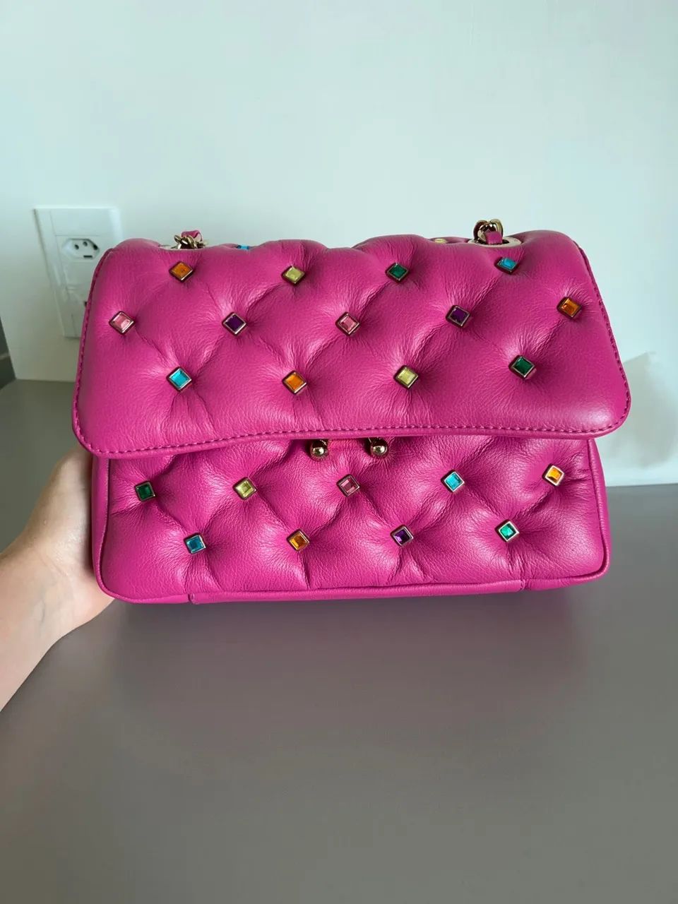 BOLSA DE COURO COM PEDRARIA DA AREZZO