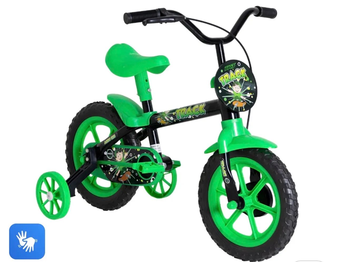 Bicicleta Tack Aro 12 preta com verde  - Foto 2