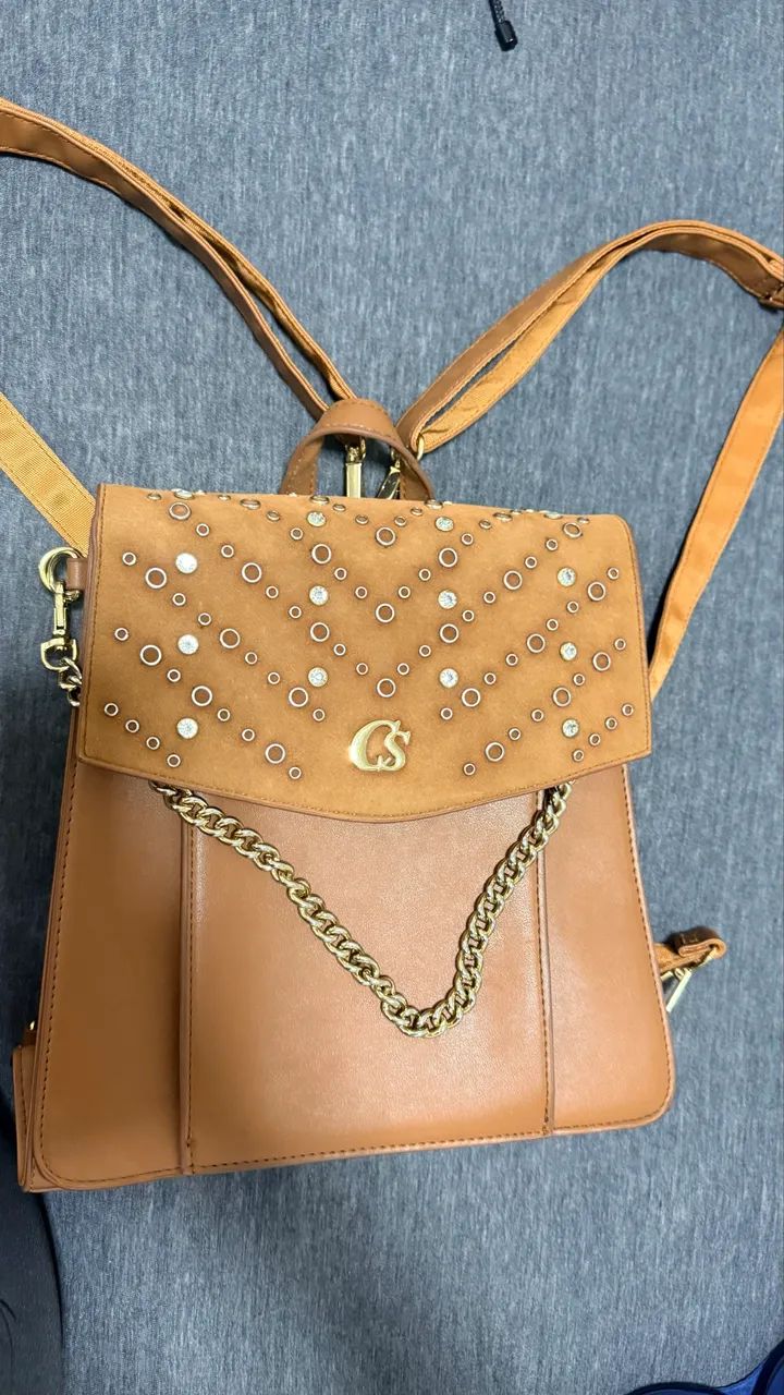 mochila/bolsa em couro carmen steffens - Foto 2