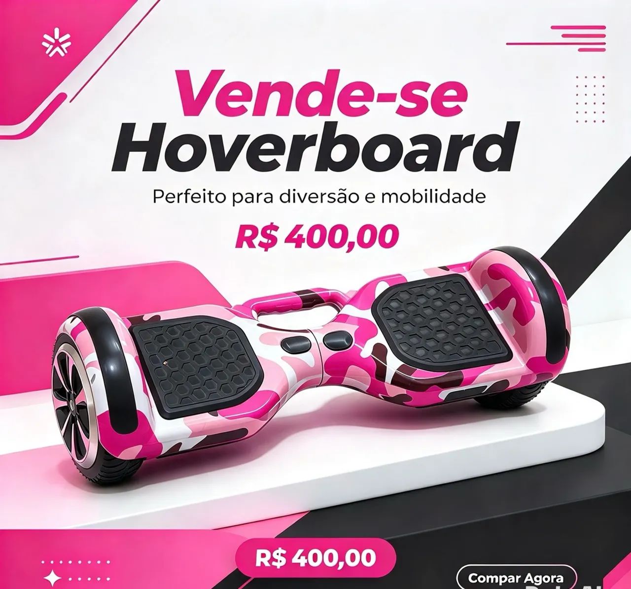 Hoverboard rosa de menina  - Foto 4