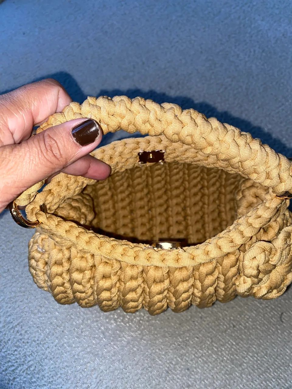 Bolsa de crochê feita a mão  - Foto 4