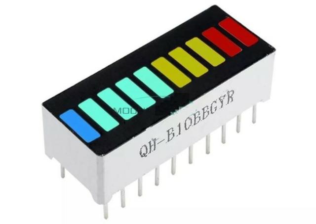 COD-CP118 KIT 2 Unidades Módulo De Display Gráfico De Barras 10 Segmentos Colorido