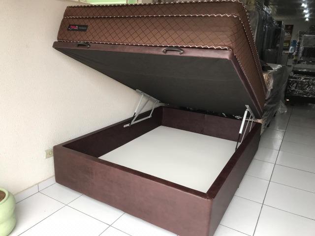 Cama Box Baú Casal + Colchão Palemax Molas Ensacadas - Pronta Entrega!