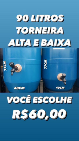 Tambor/bombona 240 litros c/torneira novinhas exatamente como nas - Foto 3