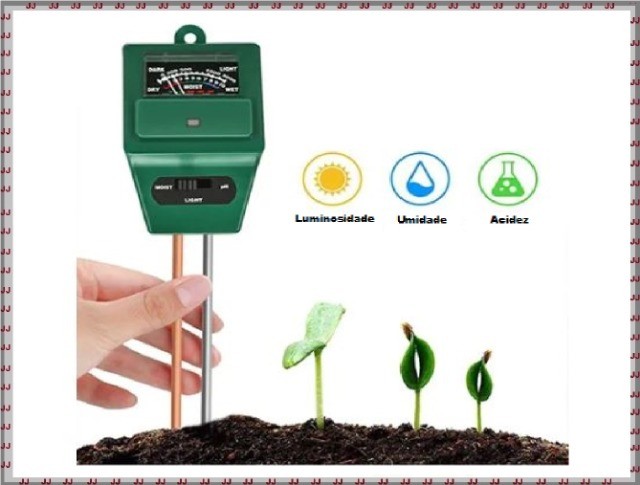 Medidor de acidez de solo analógico 3 em 1 verde