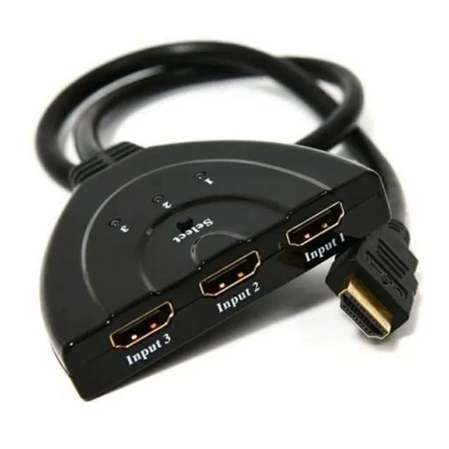 Hub Hdmi Switch 3x1 Adaptador conversor Cabo 3 Entradas x 1 Saída