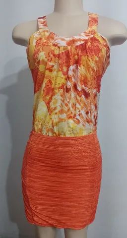 vestido ffany laranja - tamanho m