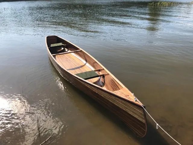 CANOA CANADENSE E REMOS EM MADEIRA - Foto 3