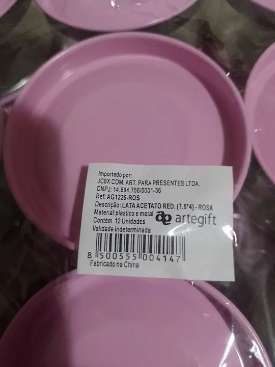 60  unidades Lata Acetato Baixa Rosa - Foto 3