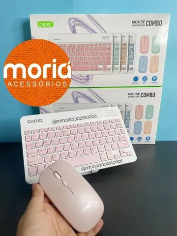 Kit Teclado e Mouse Bluetooth Sem Fio Tablet, Celular e IPad. - Foto 3