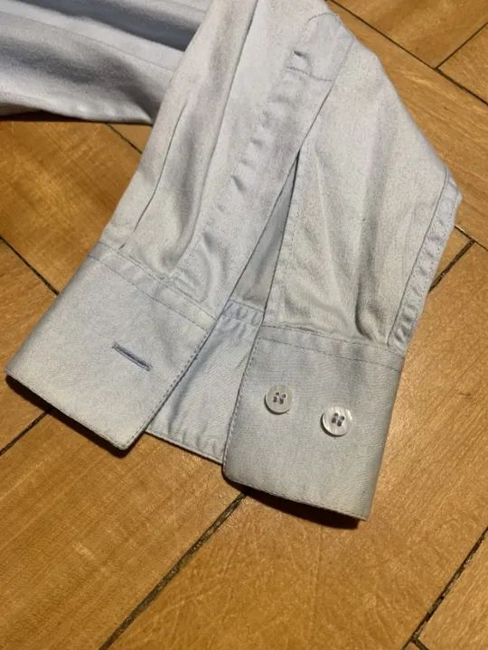 Camisa Social Masculina Ricardo Almeida Original Logo Bordado Azul Claro - Tamanho 41 / M - Foto 6