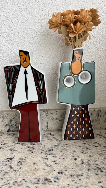 Par de vasos decorativos estilo vintage - Foto 4