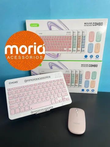 Kit Teclado e Mouse Bluetooth Sem Fio Tablet, Celular e IPad. - Foto 5