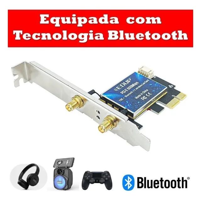 Placa De Rede Pci Wi-fi Dual Band 2.4g\5ghz Bluetooth Pc 1200M - Foto 5