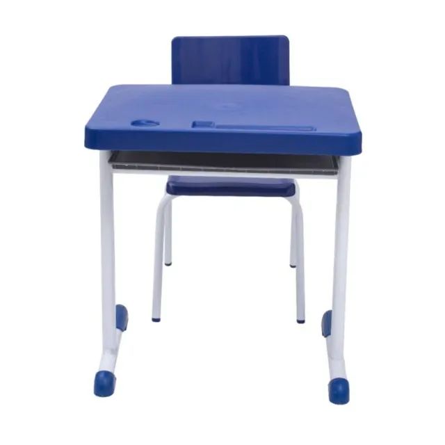 Conjunto Infantil Mesa E Cadeira Azul Resistente Premium 41089 - Foto 3