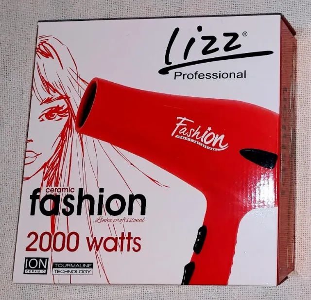 Secador de cabelo Profissional Lizz Fashion 2000W Red Forte Novo Sem Uso