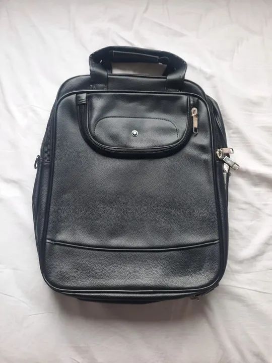 Maleta Executiva Couro Preta - 3 Compartimentos - Foto 4