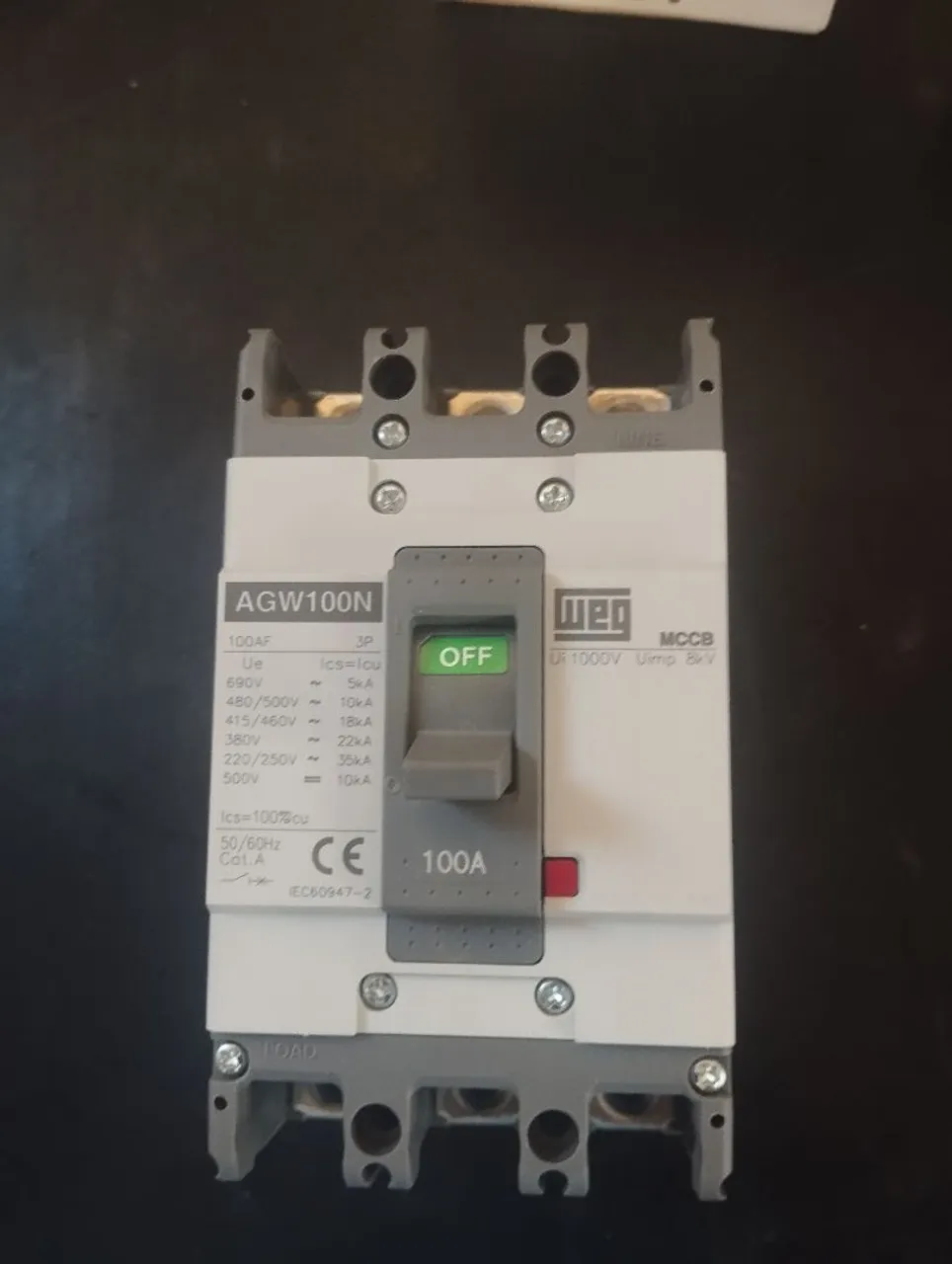 Disjuntor Weg AGW100N 100A 3P MCCB