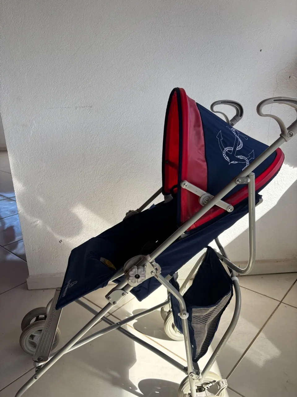 Carrinho de Bebê Azul Marinho galzerano , estilo guarda-chuva