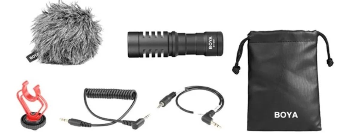 Microfone Lapela Boya BY-M1 para Câmera DSLR, Smartphone e Filmadora - Novo