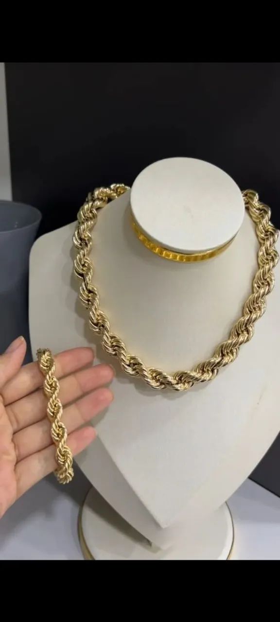 Cordão baiano maxi pulseiras e colar 