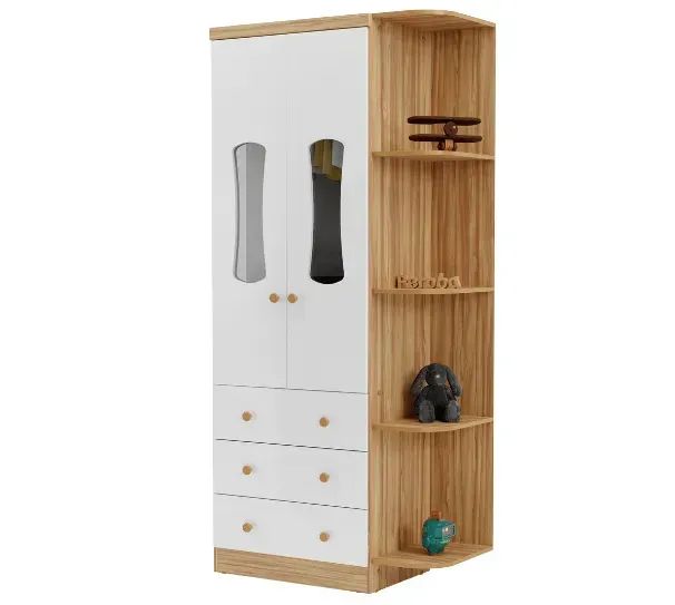 Guarda Roupa Infantil Luna 100% MDF com Prateleiras - Peroba ( Promoção)