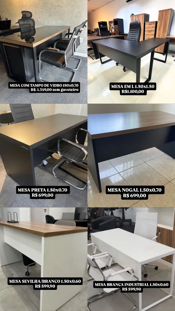 Kit MESA E ARMÁRIOS SEVILHA/BRANCO- LOJA IKONMIXOFFICE - Foto 3