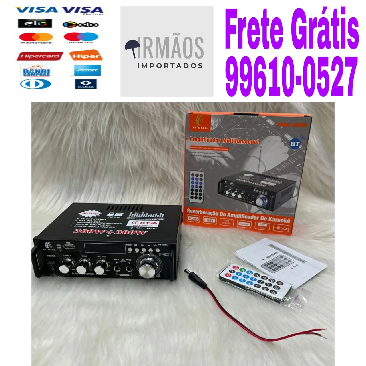 Amplificador  Bluetooth 600w Hsul