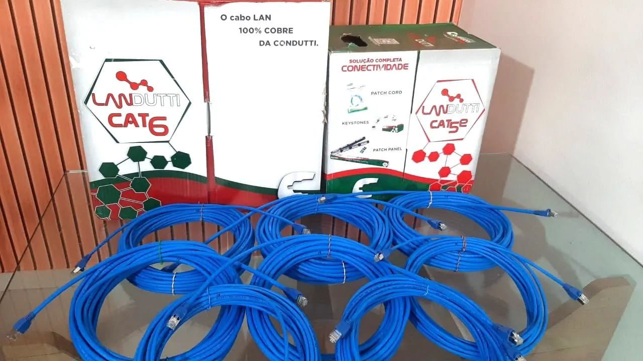 CABO DE REDE LAN CAT5/CAT5E 100% COBRE 1M,2M,3M,5M,10M,15M,20M,25M,30M,35M,40M,50M,60M  - Foto 3