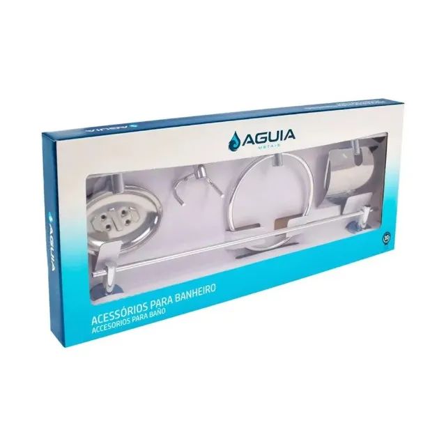 Kit Acessórios para Banheiro LE 6600 5 Peças Cromado Águia Metais - Foto 3