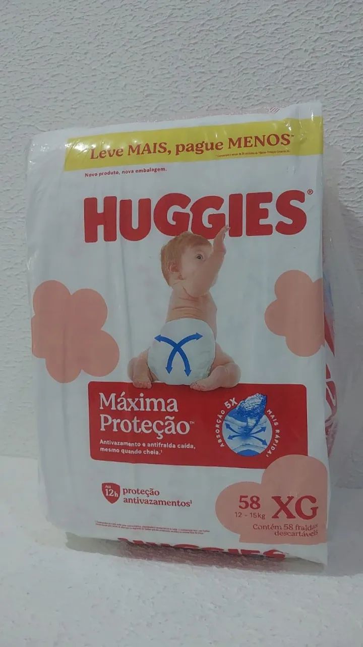 Fralda Huggies XG Máxima Proteção - Pacote com 58 Unidades - Foto 2