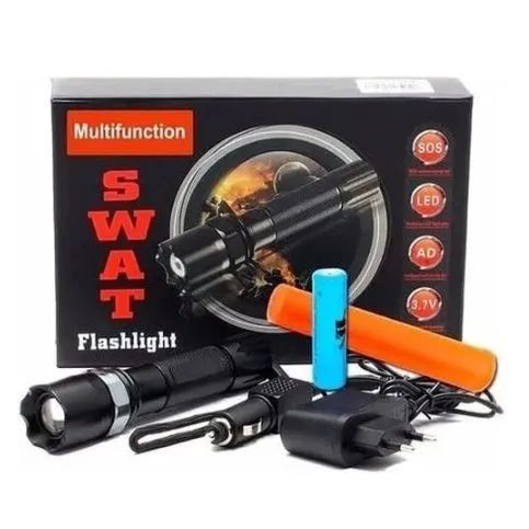 Lanterna Tática Multifuncional recarregavel SWAT - Iluminação Potente